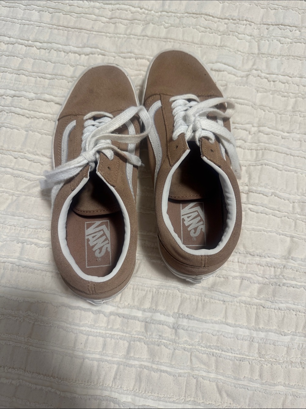 Vans Old Skool Low Top Sneakers in Brown and White